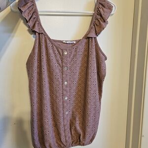 Ruffled Mauve Women's Top